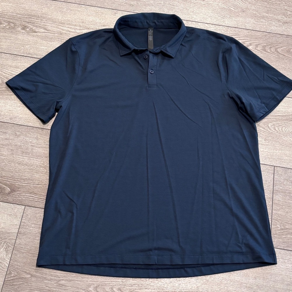 Lululemon Evolution Polo Shirt Mens XXL Navy Blue Athletic Golf Preppy Casual